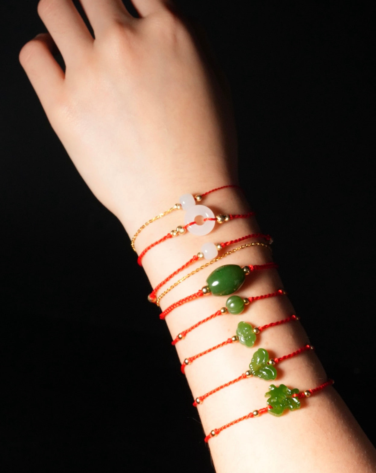 Queen's Gems Red Cord Bracelets