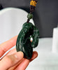Top Grade River Jade Lucky Melon Fortune Jade Hand Held Vivid Green Natural Jade 63mm #1251