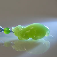 Hand-carved Siberian Jade Pixiu Pendant #2916