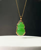 Siberian Jade Gourd Pendant Wulu Pendant 18K Gold Natural Jade 28mm #1544