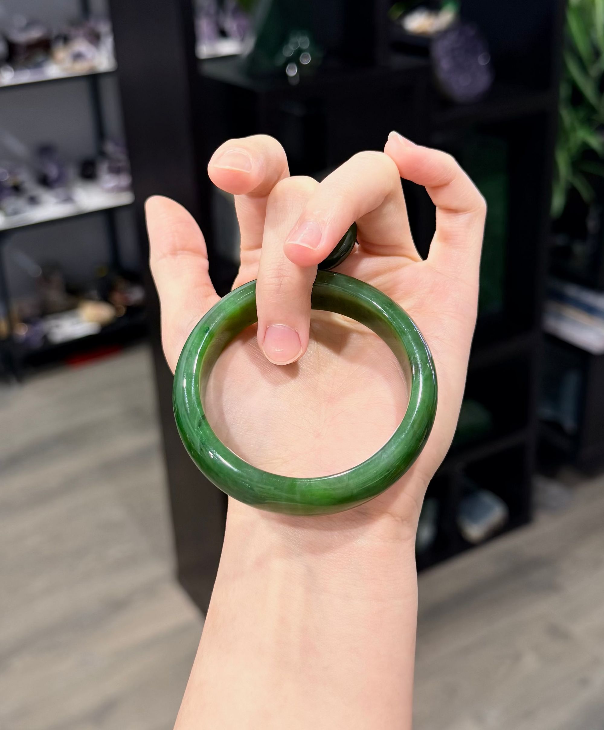 Canadian Polar Jade Bangle Natural Jade Bracelet A Grade 54.5mm | #1513