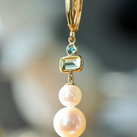 14k Gourd Pearl Earrings #1652-1