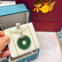 Polar Bear Jade PI Harmony Donut Peace Buckle Pendant #1170