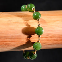 10mm Canadian Jade Starry Bracelet #2431-3