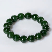 12mm Canadian Jade Beaded Bracelet #3080