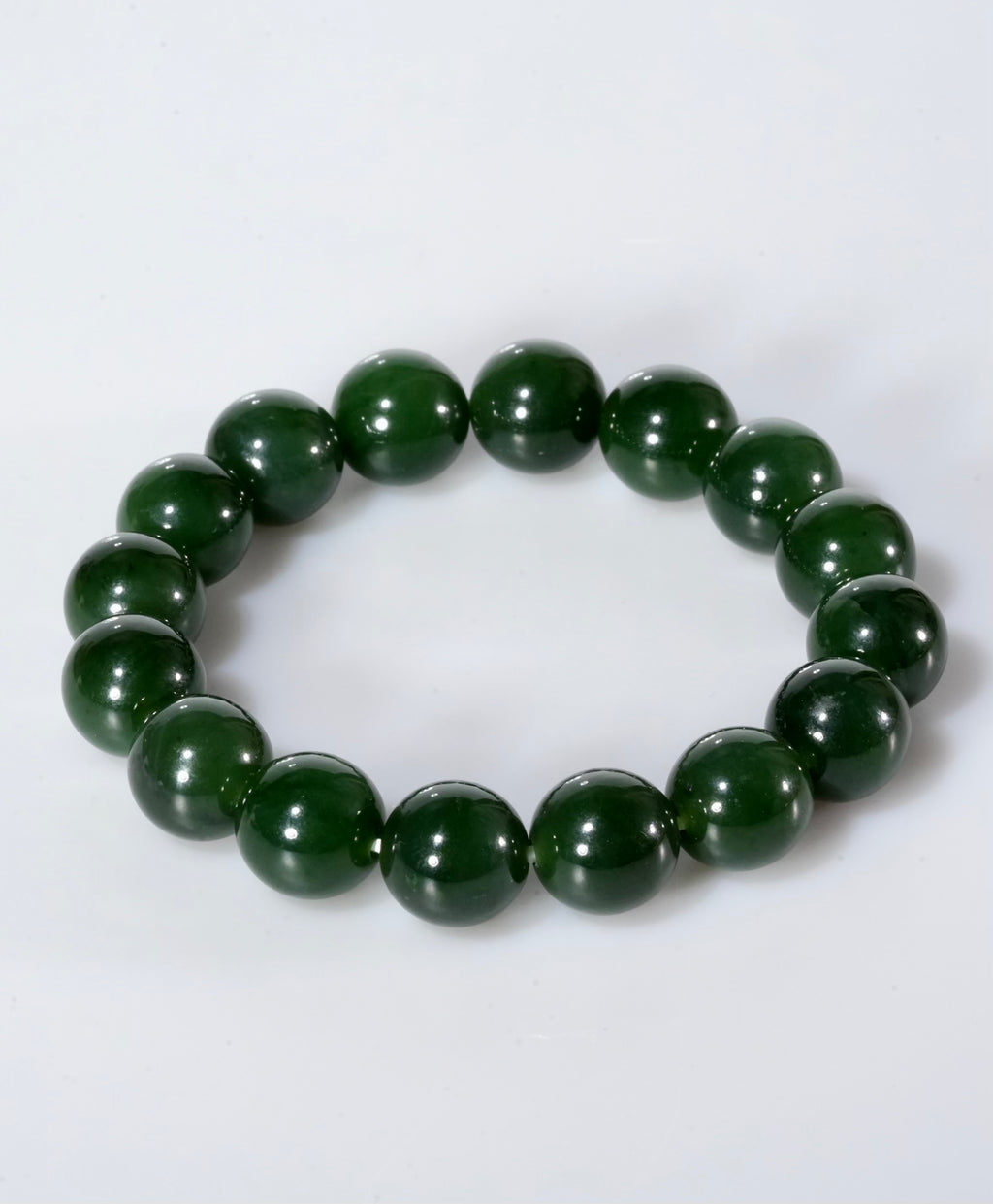 12mm Canadian Jade Beaded Bracelet #3080