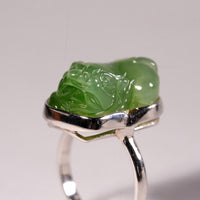 Good Fortune Jade Pixiu Ring #2024