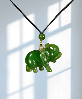 Canadian Polar Jade Pendant Wise Fortune Elephant Pendant Natural Jade #1128