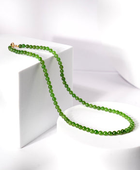 Polar Jade Beaded Necklace 4 to 5mm AAA Grade Natural Jade|#2416