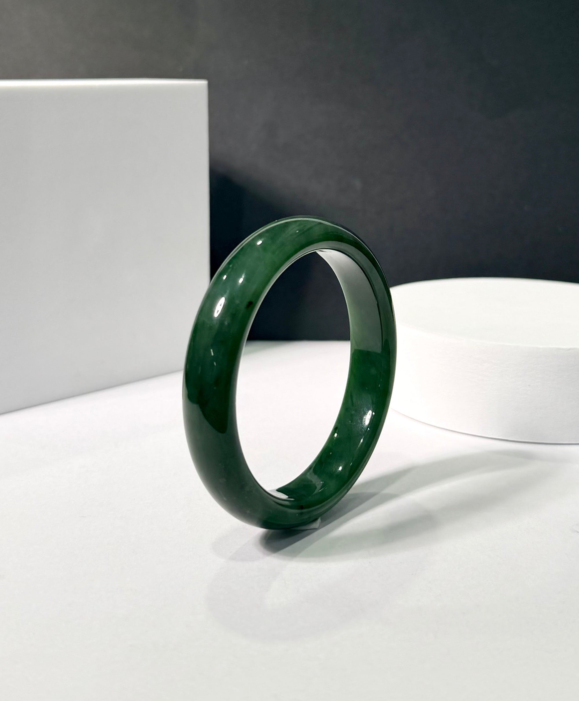 Canadian Polar Jade Bangle Natural Jade Bracelet A Grade 57.5mm #1519