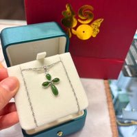 Four Leave Clover AAA Polar Jade Pendant #1099