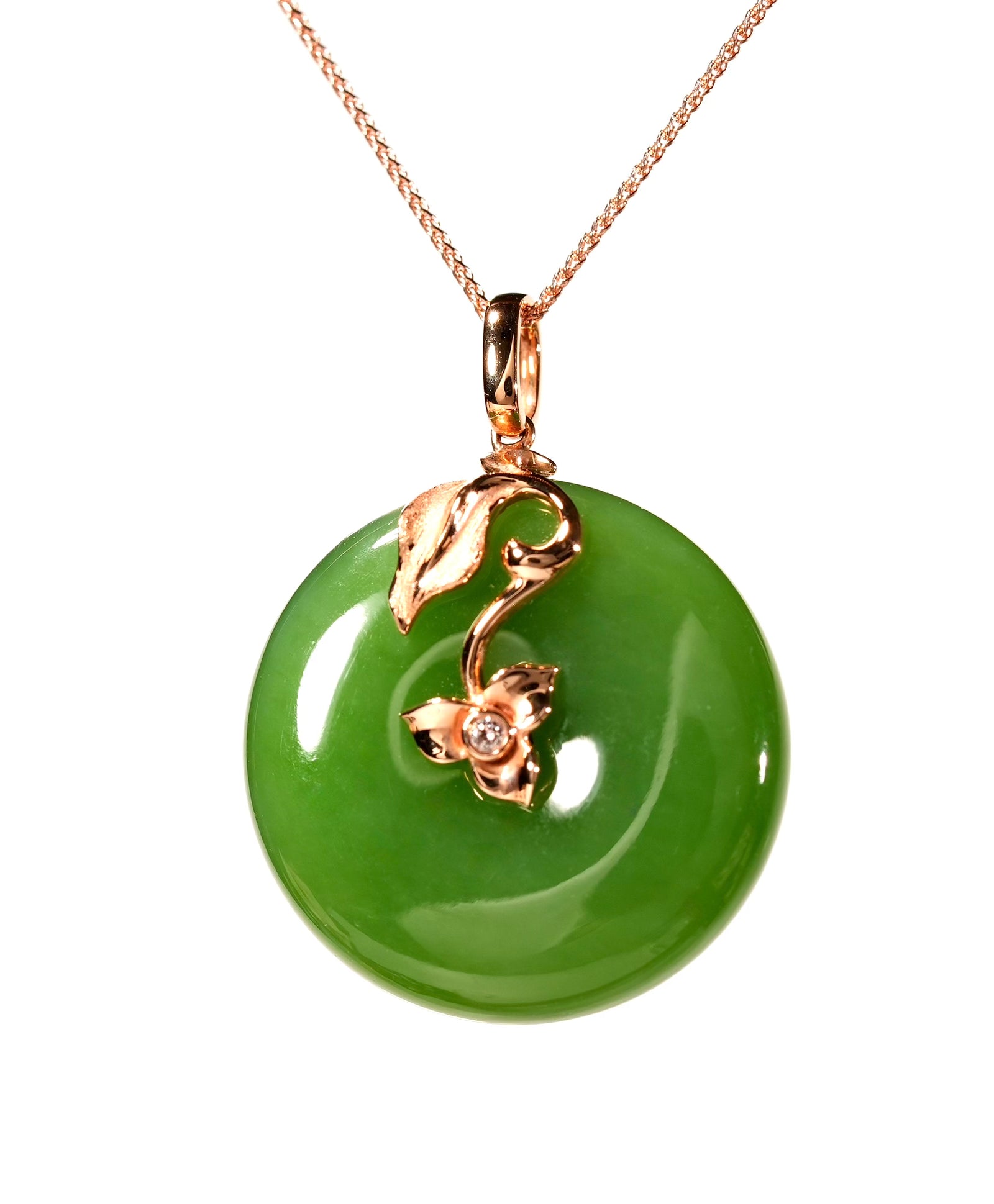 18K Siberian Jade Peace Buckle Pendant #1668