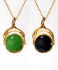 Two Sides Jade Pendant - Gold #1097