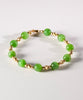 14k 8mm Chatoyant Siberian Jade Starry Bracelet #2591-2