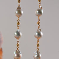 18K Akoya Salt Sea Baroque Pearl Earrings #2663