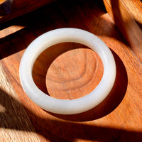 Siberian White Jade Bangle 57mm #859