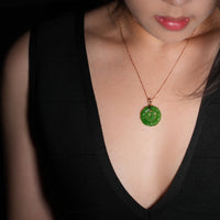 18k Siberian Jade Bamboo Harmony Pendant #1947