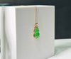 Siberian Jade Gourd Pendant Wulu Pendant 18K Gold Natural Jade 28mm #1544