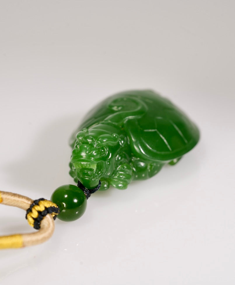 Siberian Jade Dragon Turtle Necklace #2913