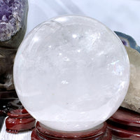 Natural White Crystal (Rock Crystal) Ball