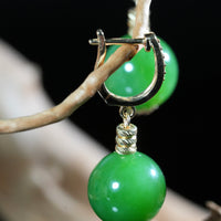 14k Siberian Jade Ball Earrings #2548