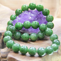 12mm Siberian Jade Beaded Bracelet #1881