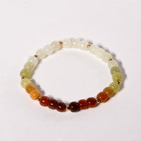 14k Multicolour Jade Beaded Bracelet #1805