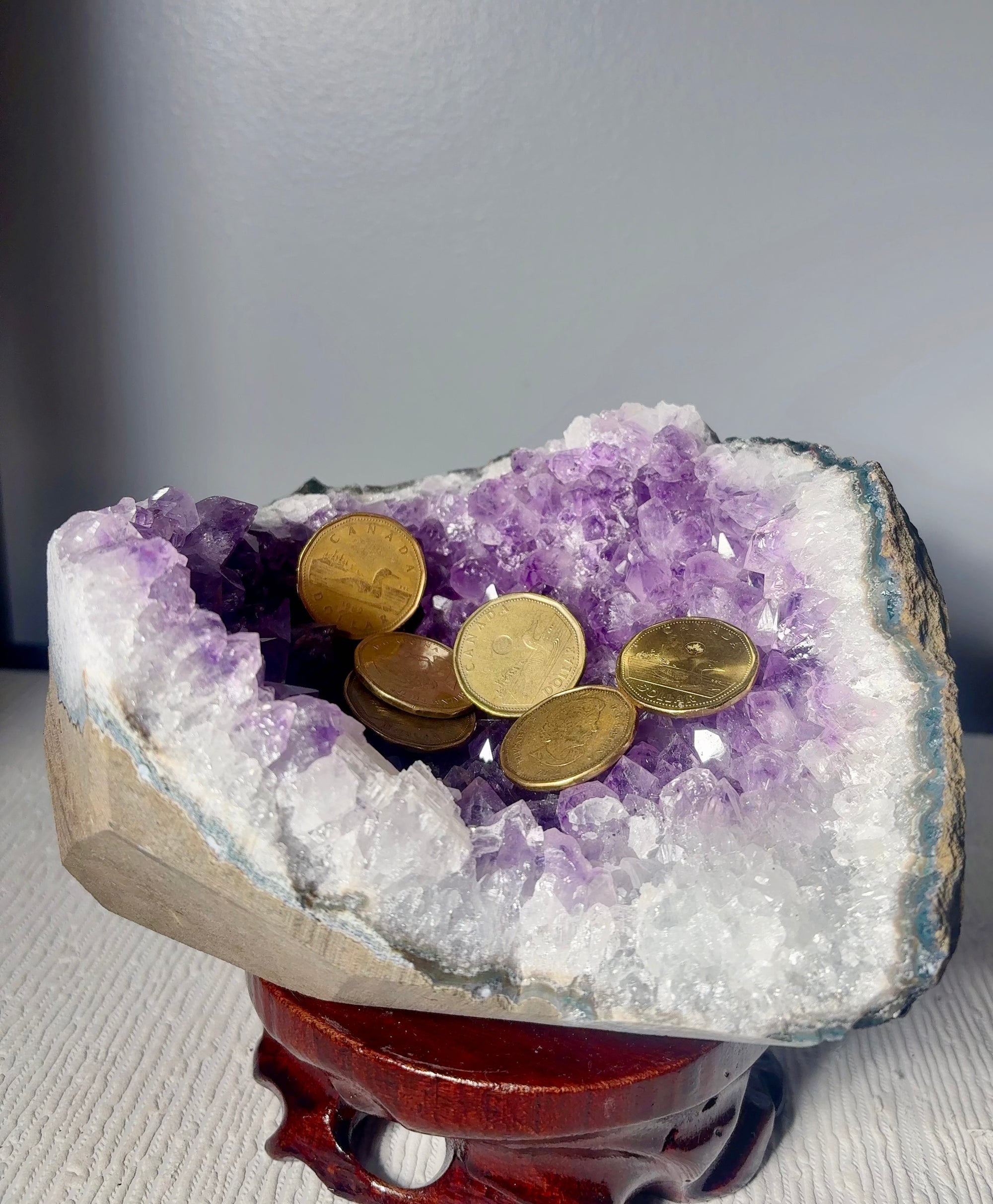 Amethyst Treasure Bowl Natural Geode(4.26 LB) #3095