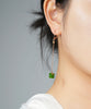 14k Siberian Jade Four Leaf Clover Earrings #1896