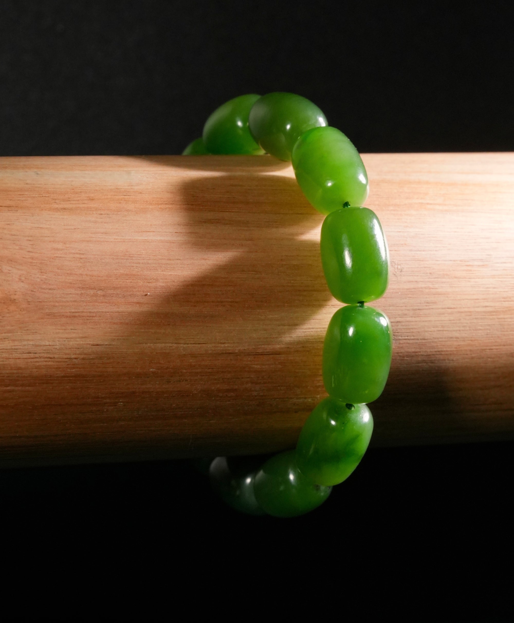 14mm Siberian Jade Beaded Bracelet #2760-3