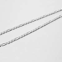 20" Figaro Pave 925 Sterling Silver Chain #1