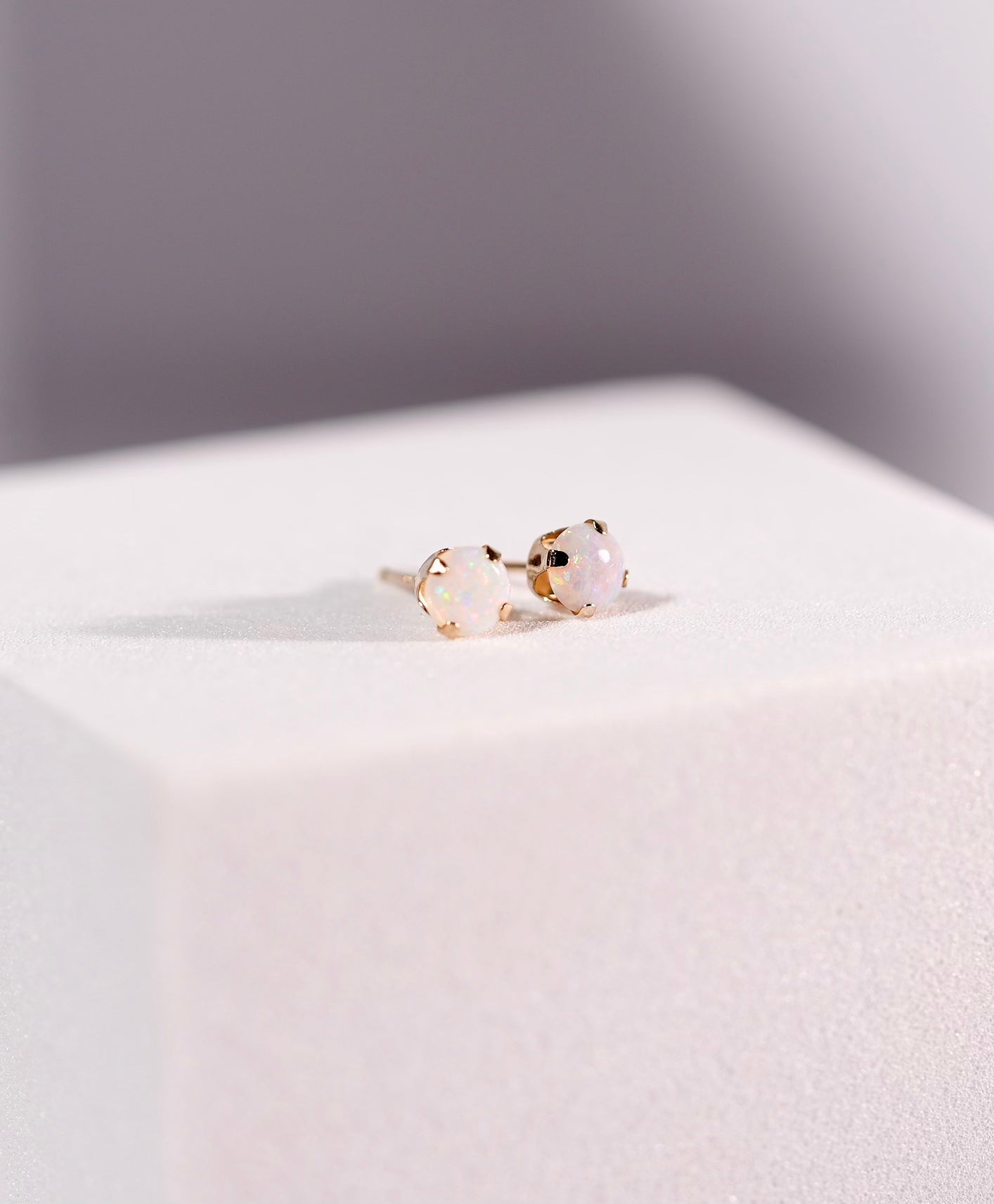 14K Rainbow Opal Ear Studs #2206