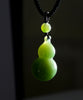 Siberian Chatoyant Jade Gourd Pendant Natural Jade 34mm Top Grade #1340
