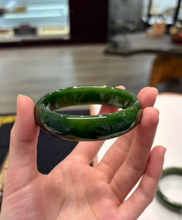 Canadian Polar Jade Bangle Natural Jade Bracelet AA Grade 57.5mm