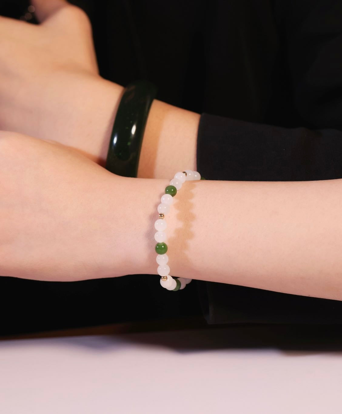 6mm Multicolour Jade Beaded Bracelet #1903