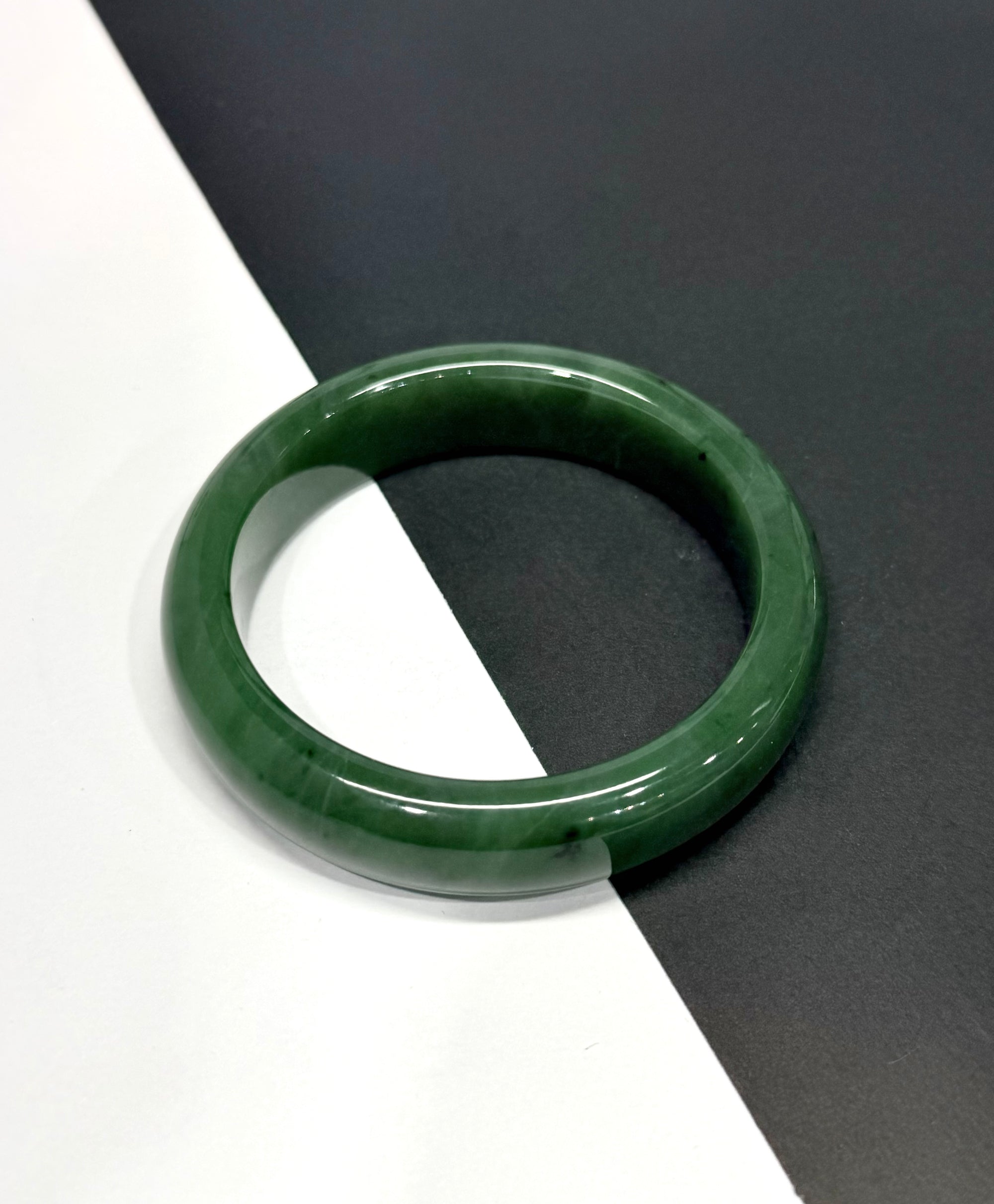 Canadian Polar Jade Bangle Natural Jade Bracelet A Grade 55.5mm #1451