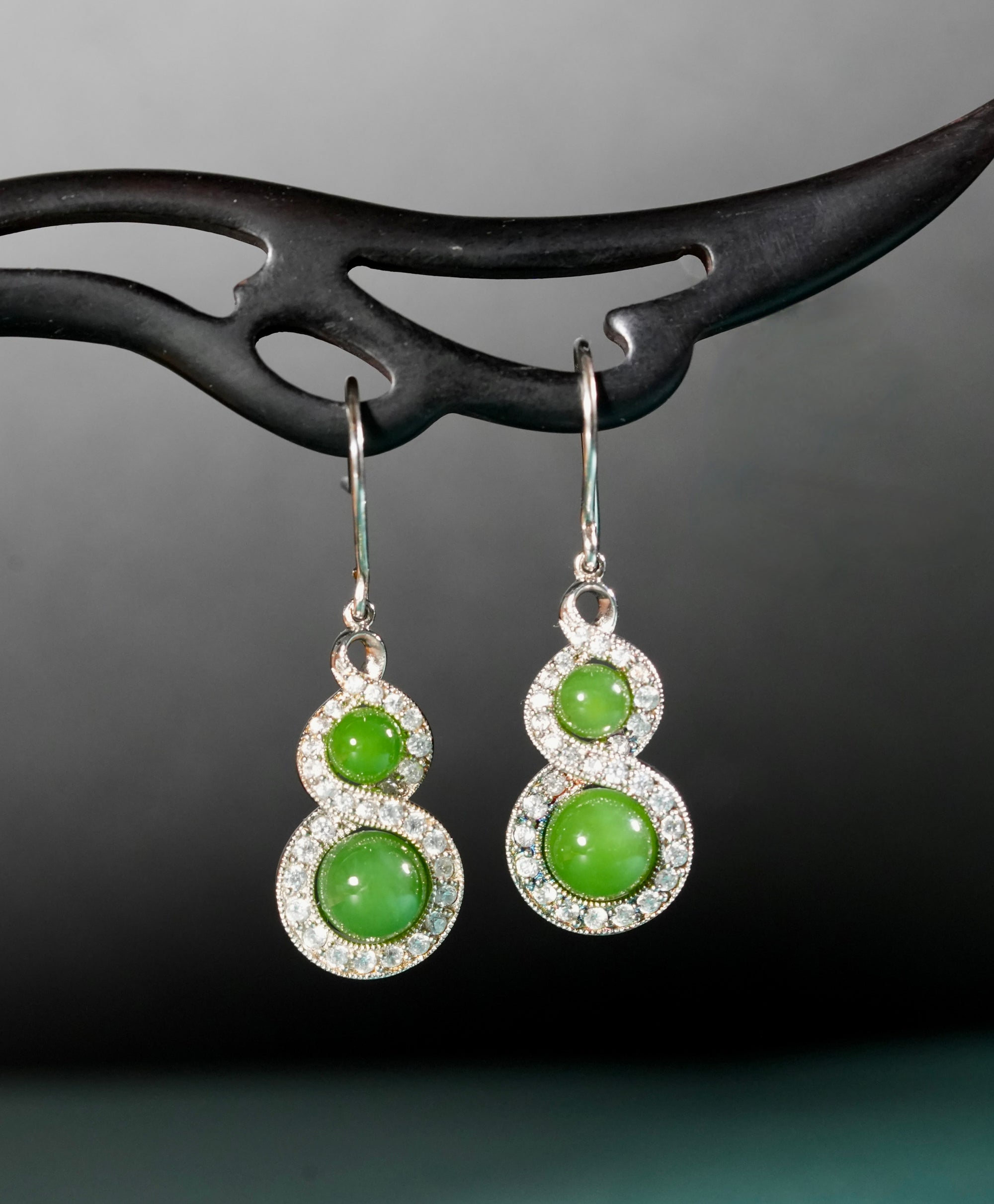Jade Gourd Earrings #1071