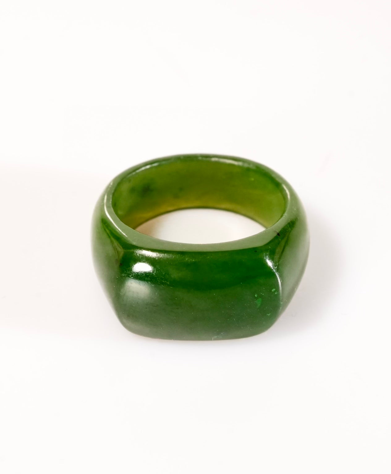Saddle Top Band Jade Ring #1915