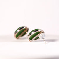 Polar Jade Round Earrings #1082