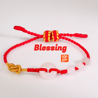 Eternal Protect Red Cord White Jade Bracelet #2943