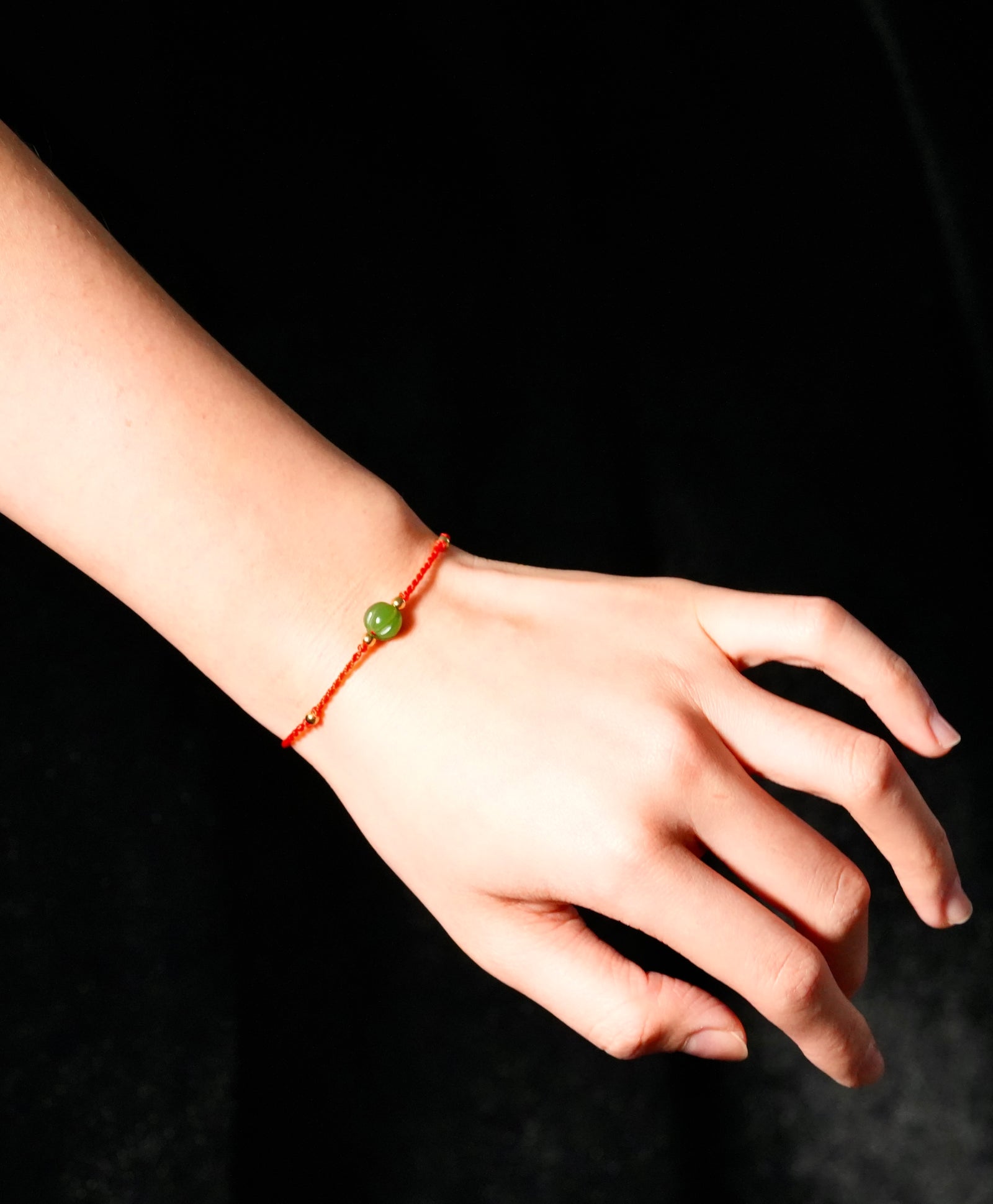 Eternal Fortune Red Cord Jade Bracelet #2677-1