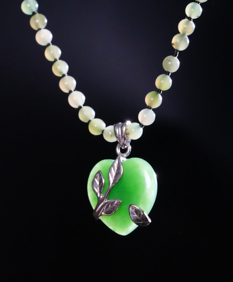 Heart Shape Jade Necklace #1812