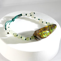 Double-Side Ammolite Hetian Jade Bracelet #1313
