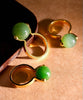 18K 14mm Lucky Bead Jade Ring #2895