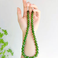 10mm Siberian Jade Beaded Necklace #2531