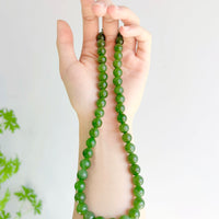 10mm Siberian Jade Beaded Necklace #2531