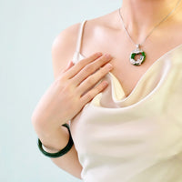 Golden Fish and Lotus Polar Jade Pendant #1332