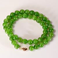 10mm Polar Jade Beaded Necklace #2963