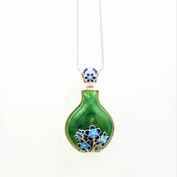 INLAY ENAMEL FLOWER VASE PENDANT #1781