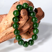 12mm Canadian Jade Beaded Bracelet #3080